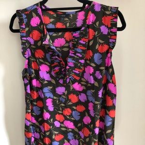 J.Crew 100% Silk Patterned Blouse